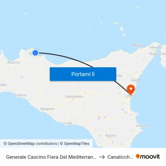 Generale Cascino Fiera Del Mediterraneo to Canalicchio map