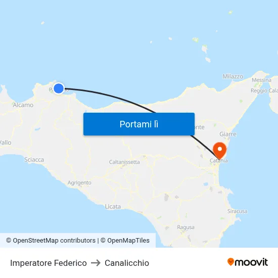 Imperatore Federico to Canalicchio map