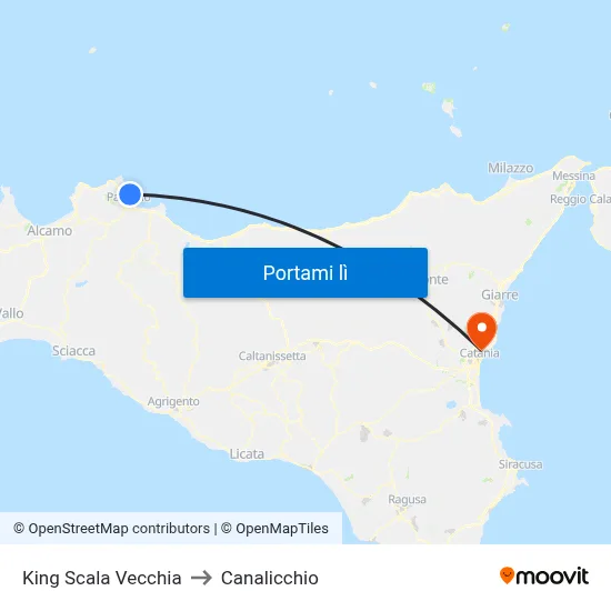 King Scala Vecchia to Canalicchio map