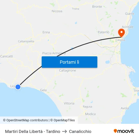Martiri Della Libertà - Tardino to Canalicchio map