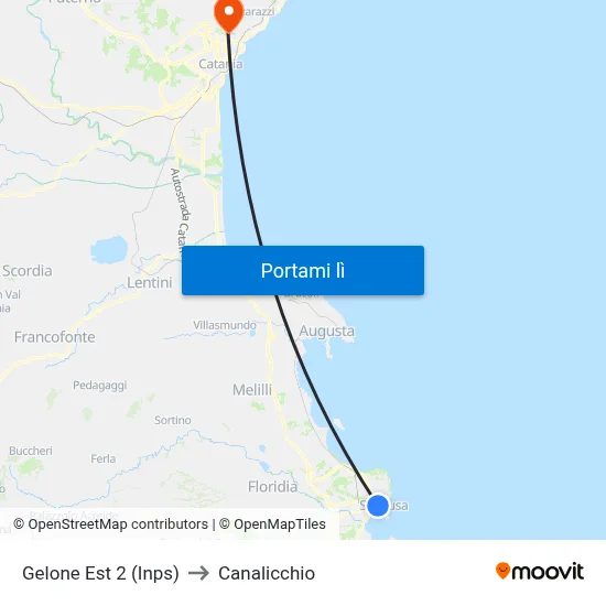 Gelone Est 2 (Inps) to Canalicchio map