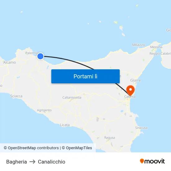 Bagheria to Canalicchio map