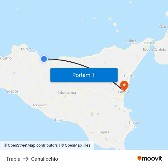 Trabia to Canalicchio map