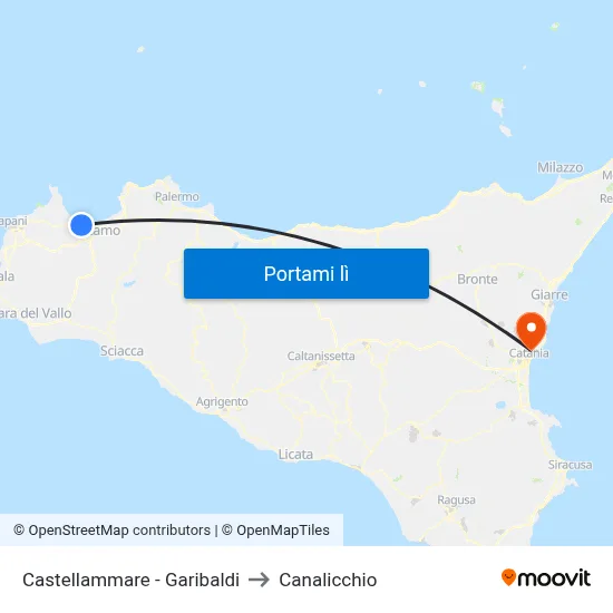 Castellammare - Garibaldi to Canalicchio map