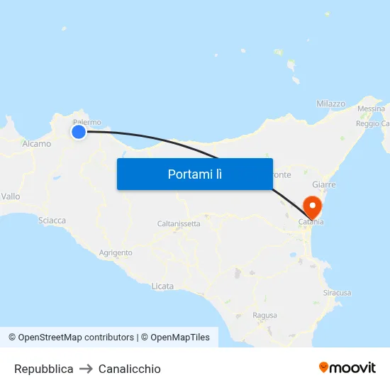 Repubblica to Canalicchio map