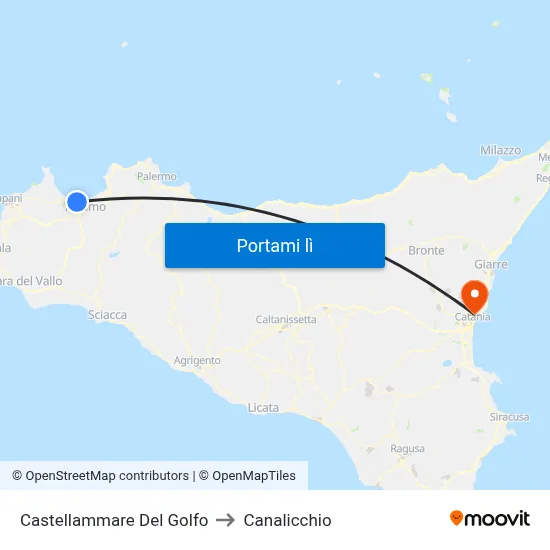 Castellammare Del Golfo to Canalicchio map