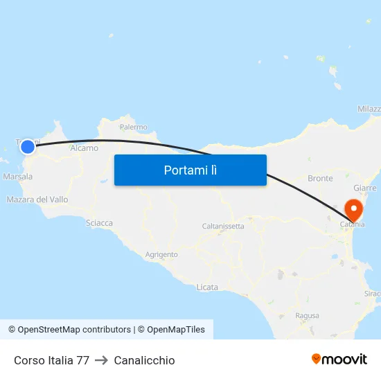 Corso Italia 77 to Canalicchio map