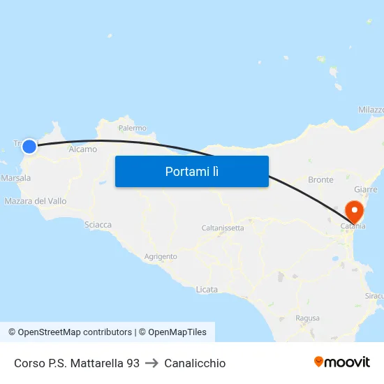 Corso P.S. Mattarella 93 to Canalicchio map