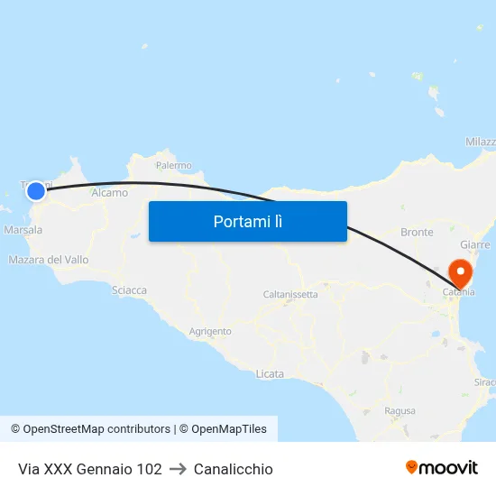 Via XXX Gennaio 102 to Canalicchio map
