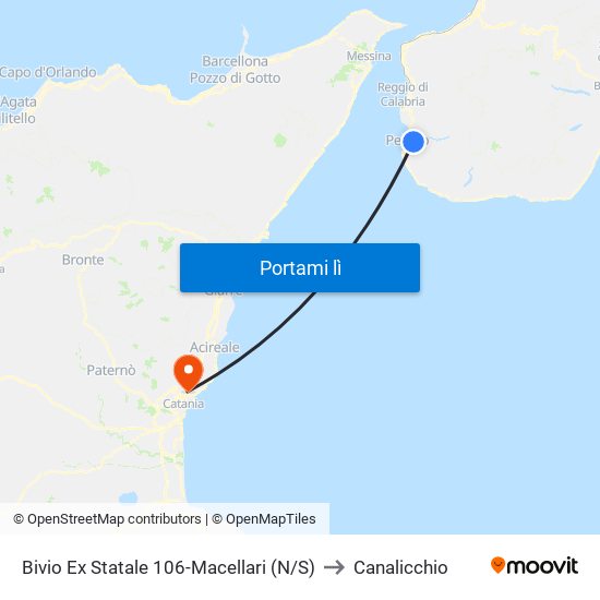 Bivio Ex Statale 106-Macellari (N/S) to Canalicchio map