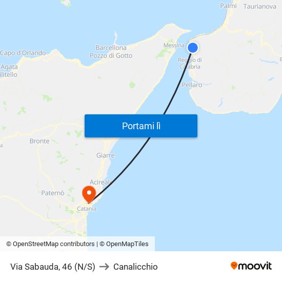 Via Sabauda, 46 (N/S) to Canalicchio map