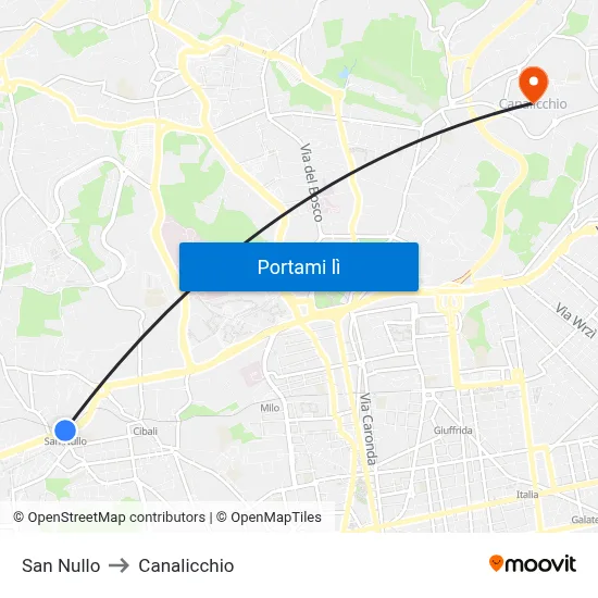 San Nullo to Canalicchio map