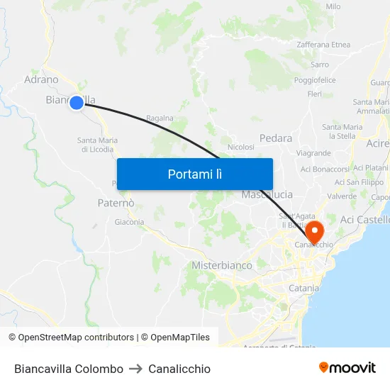 Biancavilla Colombo to Canalicchio map