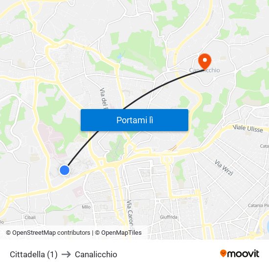 Cittadella (1) to Canalicchio map