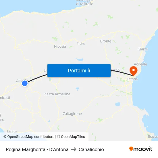 Regina Margherita - D'Antona to Canalicchio map