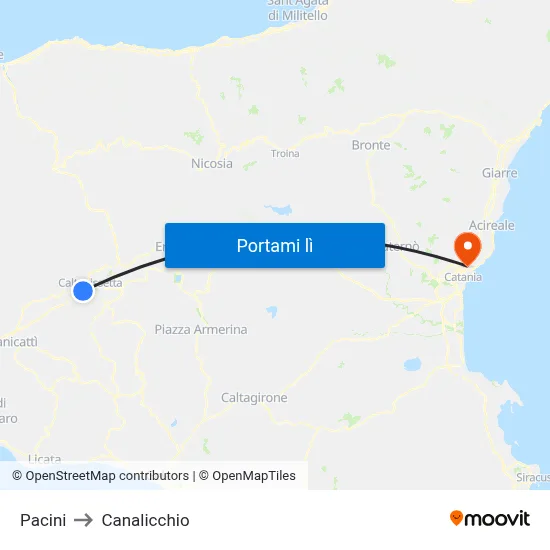 Pacini to Canalicchio map