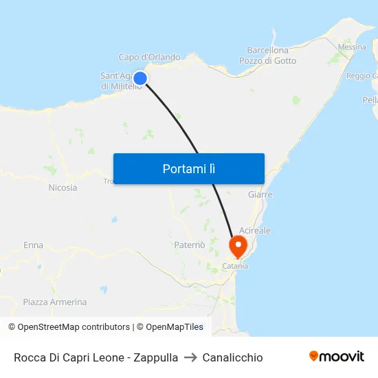 Rocca Di Capri Leone - Zappulla to Canalicchio map
