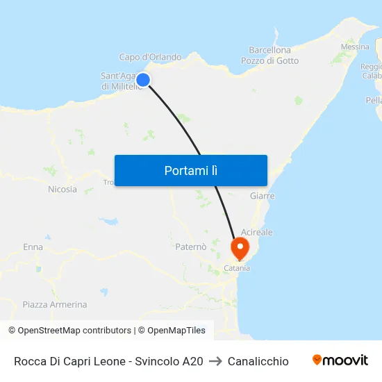 Rocca Di Capri Leone - Svincolo A20 to Canalicchio map