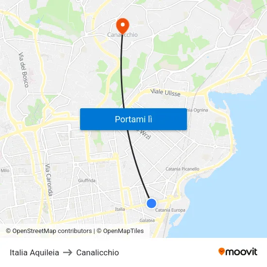 Italia Aquileia to Canalicchio map