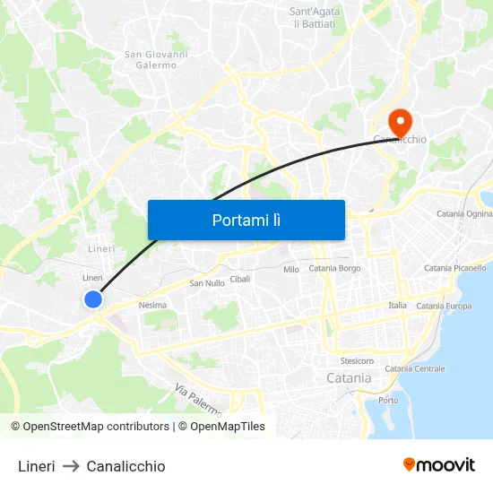Lineri to Canalicchio map