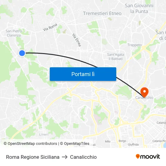 Roma Regione Siciliana to Canalicchio map