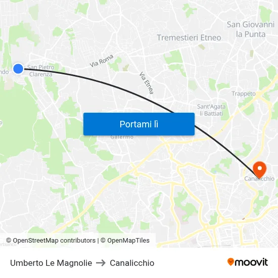 Umberto Le Magnolie to Canalicchio map