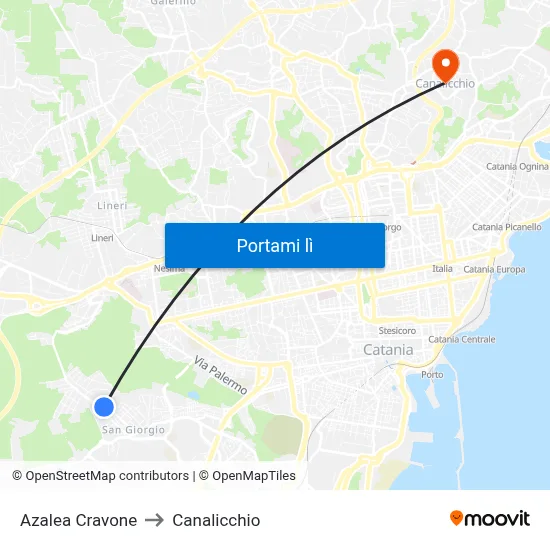 Azalea Cravone to Canalicchio map
