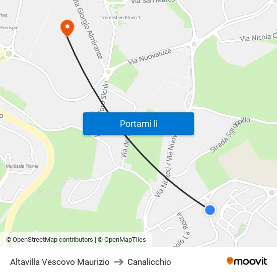 Altavilla Vescovo Maurizio to Canalicchio map