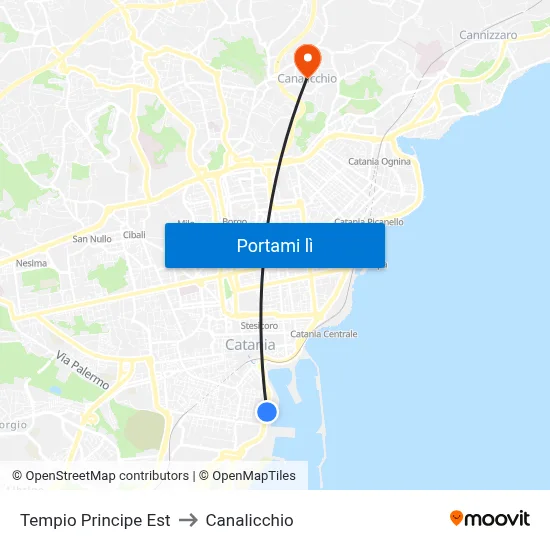 Tempio Principe Est to Canalicchio map