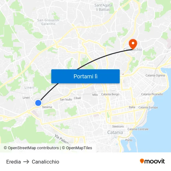 Eredia to Canalicchio map