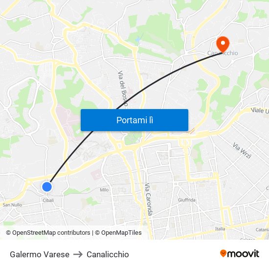 Galermo Varese to Canalicchio map