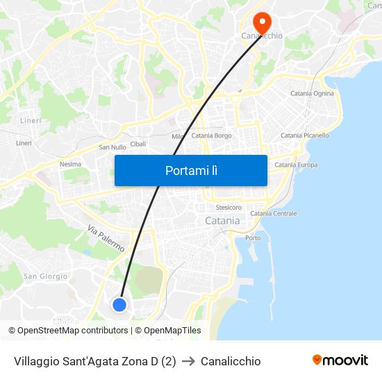 Villaggio Sant'Agata Zona D (2) to Canalicchio map