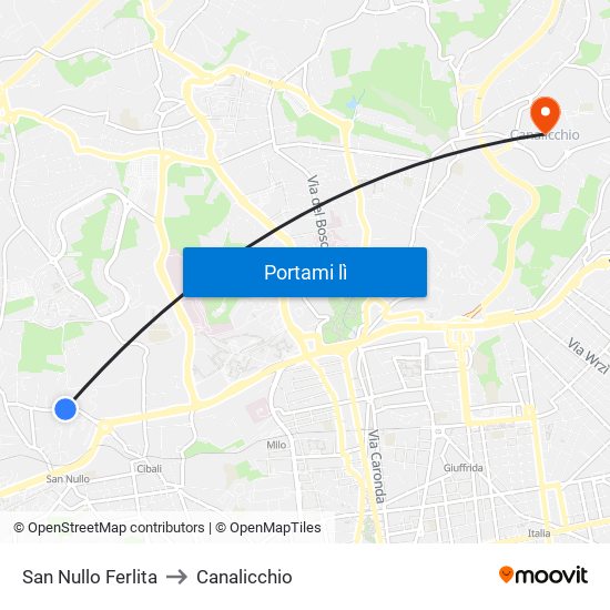 San Nullo Ferlita to Canalicchio map