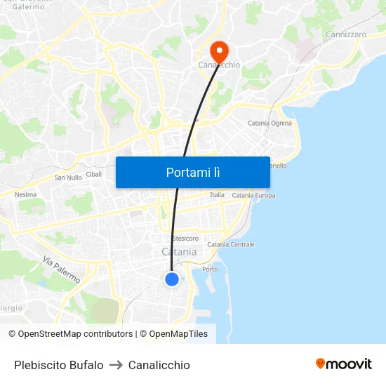 Plebiscito Bufalo to Canalicchio map