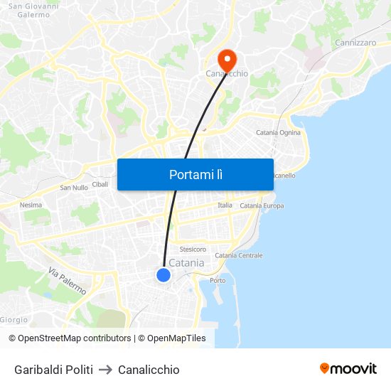 Garibaldi Politi to Canalicchio map