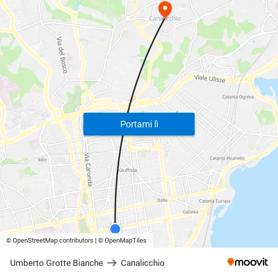 Umberto Grotte Bianche to Canalicchio map