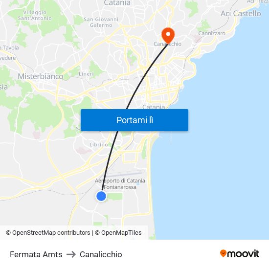 Fermata Amts to Canalicchio map