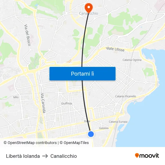 Libertà Iolanda to Canalicchio map