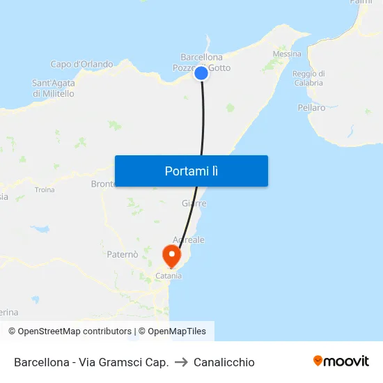 Barcellona - Via Gramsci Cap. to Canalicchio map