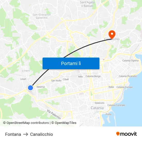 Fontana to Canalicchio map