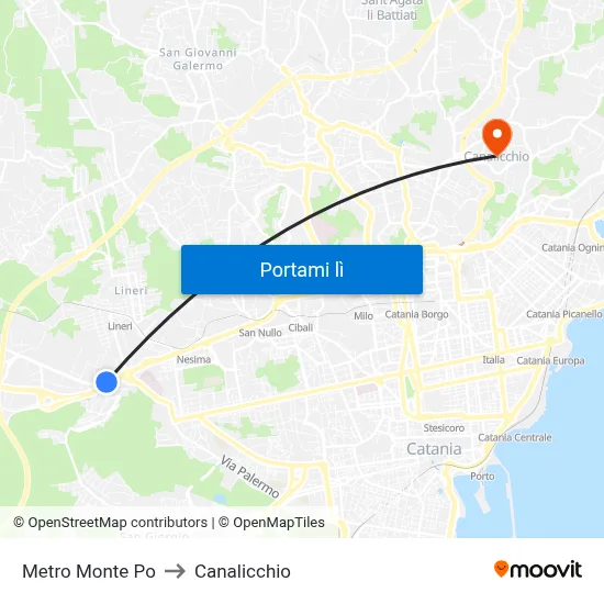 Metro Monte Po to Canalicchio map