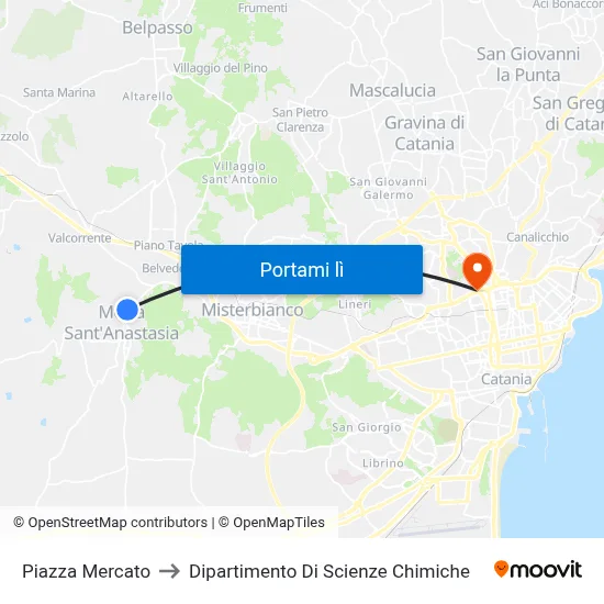 Piazza Mercato to Dipartimento Di Scienze Chimiche map