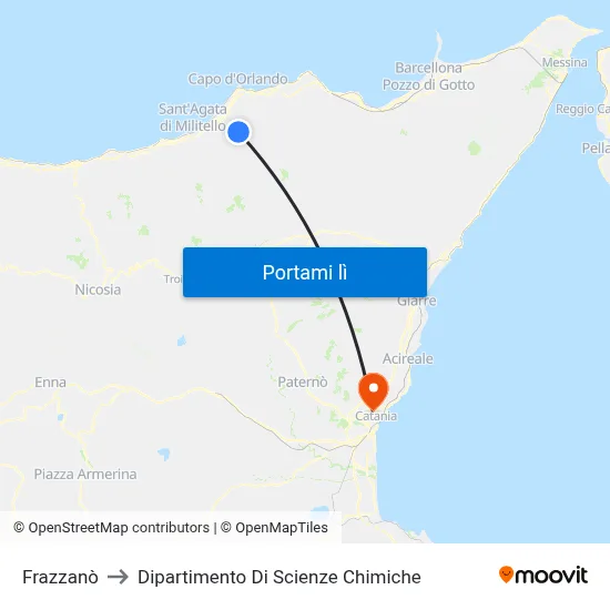 Frazzanò to Dipartimento Di Scienze Chimiche map