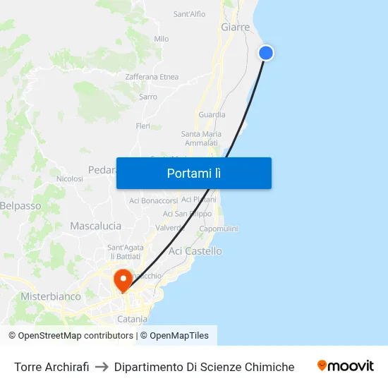 Torre Archirafi to Dipartimento Di Scienze Chimiche map