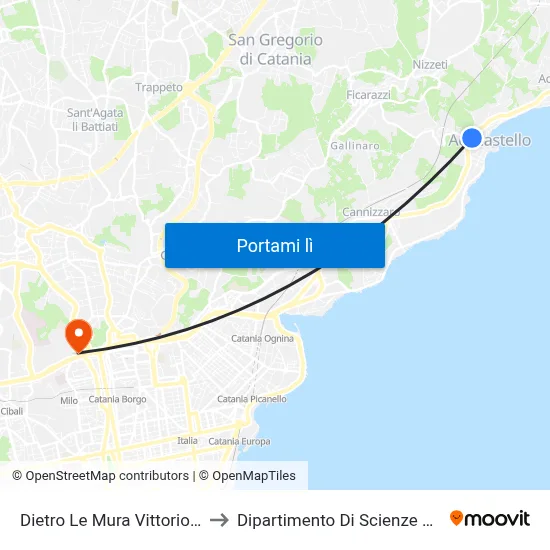 Dietro Le Mura Vittorio Veneto to Dipartimento Di Scienze Chimiche map