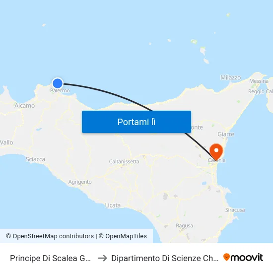 Principe Di Scalea Galatea to Dipartimento Di Scienze Chimiche map