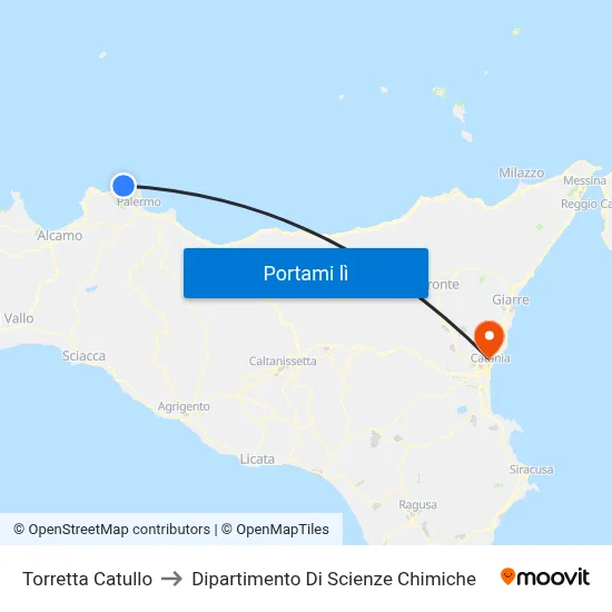 Torretta Catullo to Dipartimento Di Scienze Chimiche map