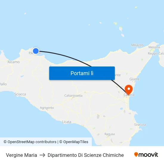 Vergine Maria to Dipartimento Di Scienze Chimiche map
