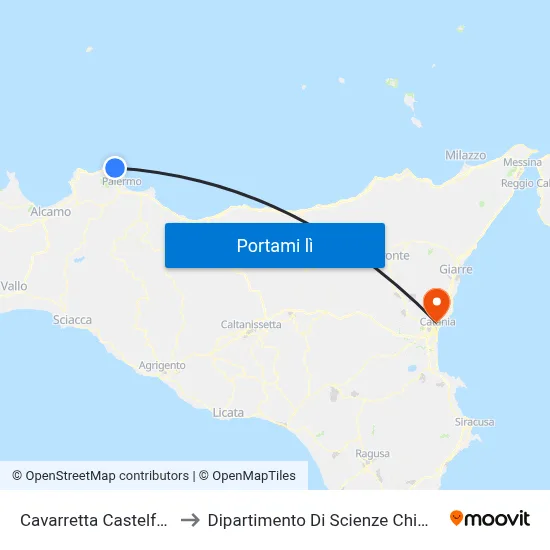 Cavarretta Castelforte to Dipartimento Di Scienze Chimiche map