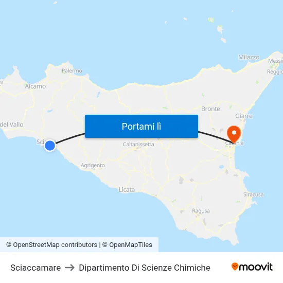 Sciaccamare to Dipartimento Di Scienze Chimiche map
